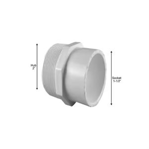 Adaptateur réducteur mâle 2" MPT x 1½" SLIP