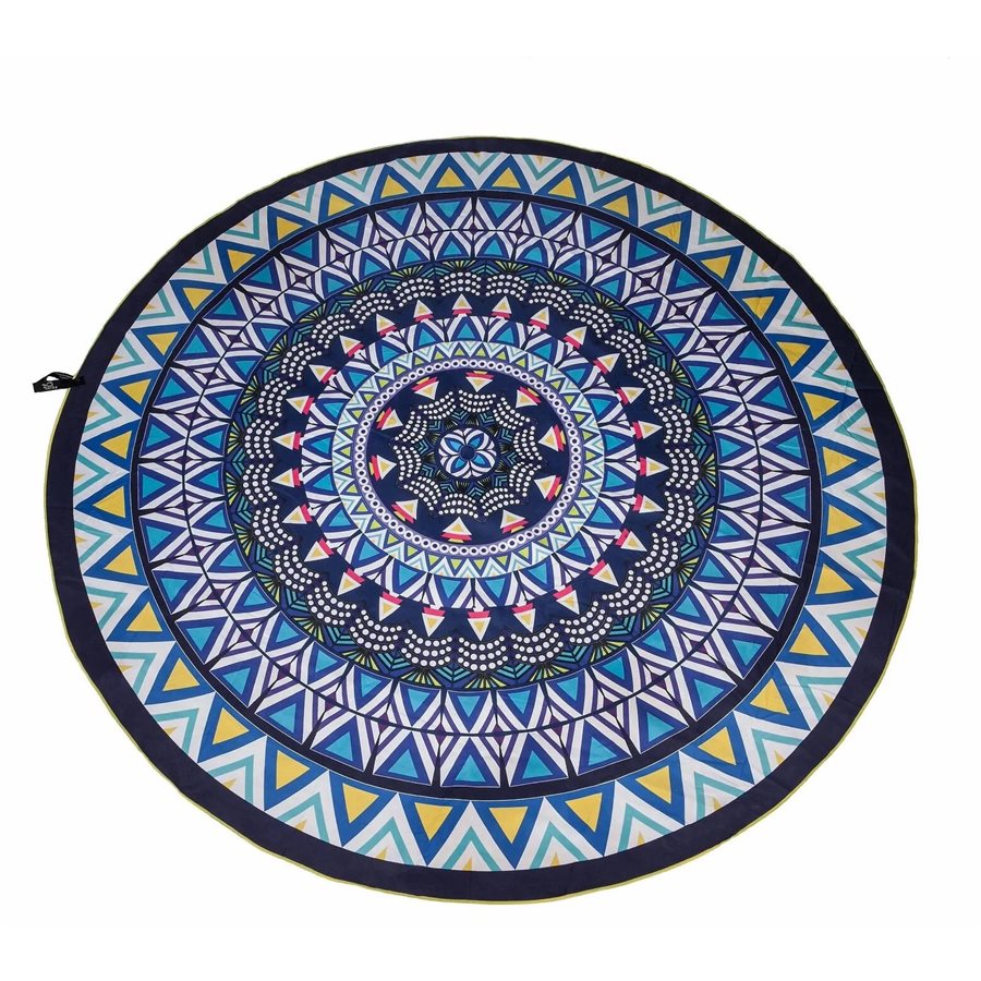 Serviette en microfibre mandala bleu