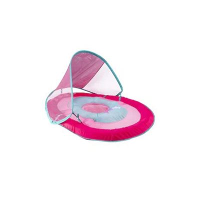 Flotteur à ressort rose pour bébé avec auvent Flotteur à ressort rose pour bébé avec auvent